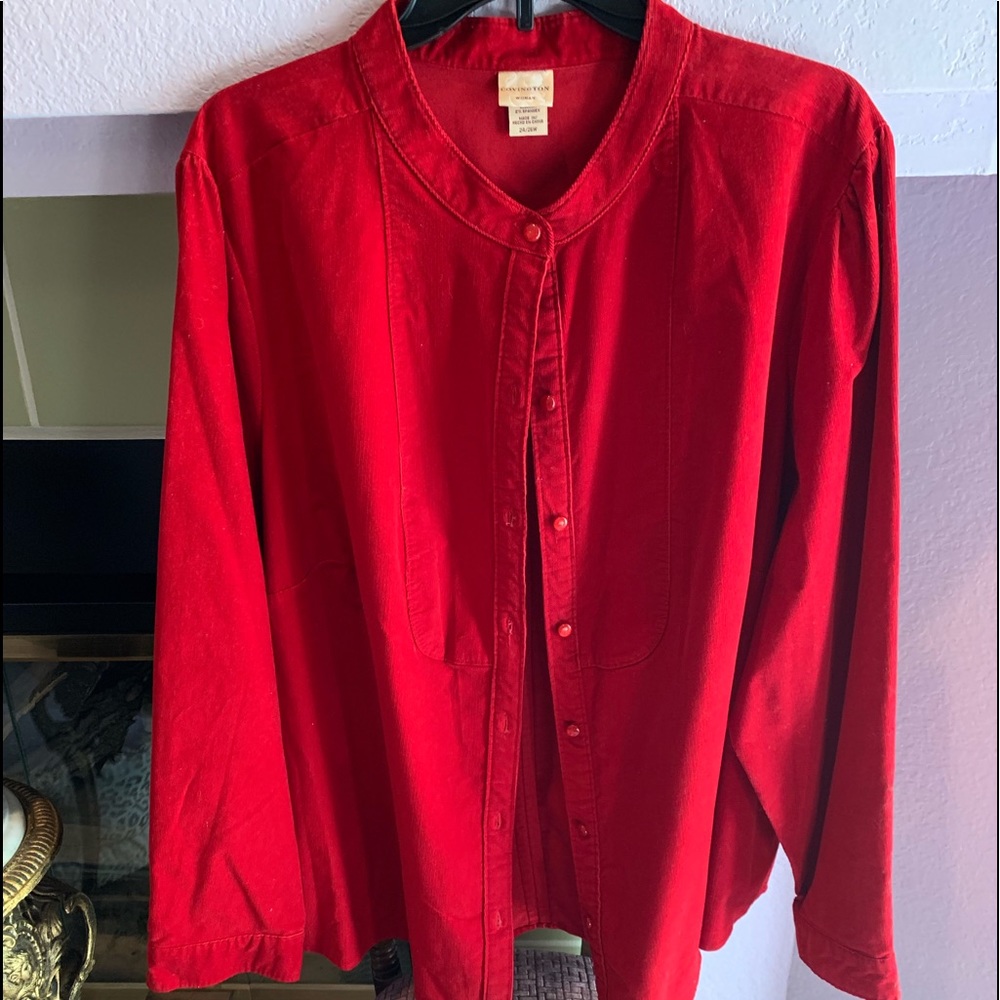 🌹COVINGTON WOMAN CORDUROY BLOUSE (24/26W) 🌹
